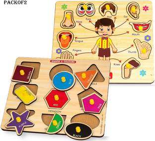 SHALAFI Sorting Stacking Blocks Learn Early Geometric Shapes&Parts Of Body Matching Toys