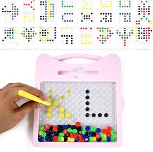 Radha Madhav Toys Dot Magpad Drawing Board 12 Double Sided Cards 5 Picture & 7 ABCD Cards