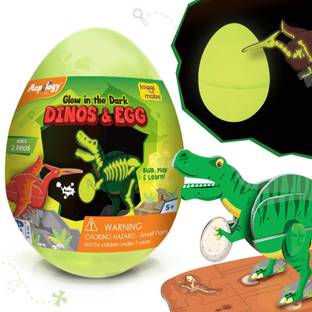 Imagimake Mapology Glow In The Dark Dinos & Egg |3D Dinosaur Puzzle For Kids