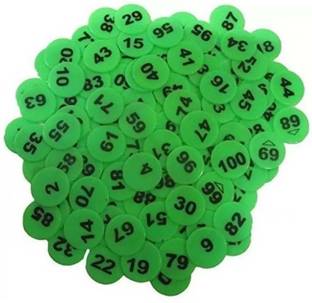 Offer99 Plastic Green Numerical Token/Coins Pack of 1 to 100