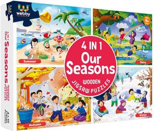 Webby 4 in 1 Wooden Season Puzzle Toy for Kids | Set of 4 Jigsaw Puzzle 35 Pieces Each
