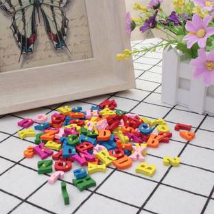 Plus Shine Wooden Craft Letters Wooden Alphabets 26pcs Wooden Alphabet Letters Pegs Blocks
