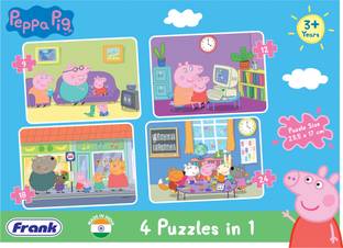Frank Peppa Pig - A Set of 4 Jigsaw Puzzle for Kids above 3+ Years