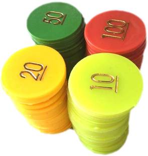 Offer99 10, 20, 50, 100 Plastic Numerical Token/Coin Token MultiColor (400 Pieces) C