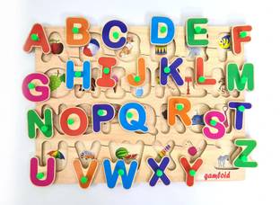 GAMLOID New Price Creative Wooden Educational learning A To Z English Alphabets Board
