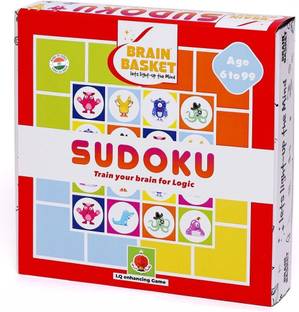 BRAIN BASKET SUDOKU Puzzle Game for Kids and Adults MDF Board Travel Game Age 6 Plus