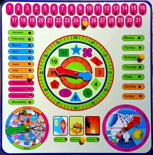 MECDOIT INTERNATIONAL Wooden Calendar Clock Puzzle