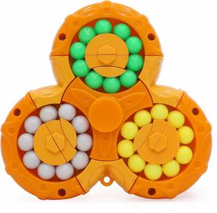 Aditi Toys Spinny Twist Magic Bean Cube Fidget Spinner Puzzle Toy for Kids & Adults(Orange)