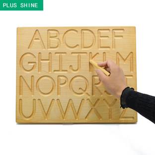 Plus Shine English Alphabet A to Z Capital Letters Tracing & Practice Board Slate Puzzle