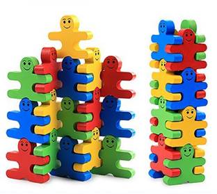 Enorme Wooden Balancing and Stacking Human Shape Puzzle Blocks Toy For Kids - 16 Pcs