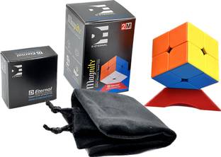 D ETERNAL Magnity 2M Cube 2x2 (Magnetic) Stickerless Magic Speed Cube Puzzle Game for Kids