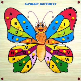 Plus Shine A-Z Alphabets Jigsaw Puzzle Perfect Learning pegged Puzzles Board Toys for Kids