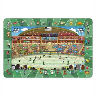 ABYZ 2-in-1 99 Pcs CRICKET Wooden Jigsaw Puzzle