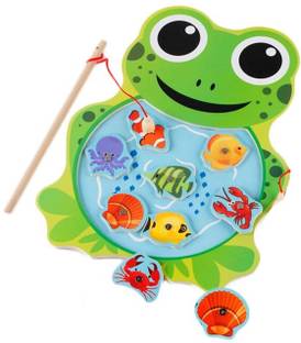SHALAFI Magnetic Fishing Pole Game Fish Catching Magnetic Toys Board Fishing Game Puzzle