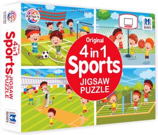 Ratnas 4 in 1 Sports Jigsaw Puzzle (7509) 4 Sports theme Jigsaw Puzzle