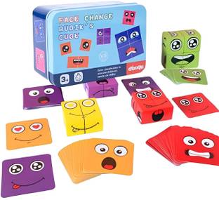 Little Mind Wooden Face Cube Change Emoji Expressions Matching Game