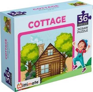 Mittimate Cottage House Jigsaw Puzzle for Kids Age 4-6 I36 Pieces Puzzle ToyIBirthday Gift