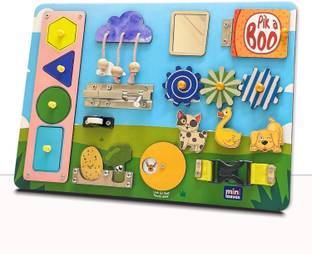 Minileaves Wooden Busy Board for Toddlers 1 to 3 Years | Sensory Toys for Toddlers Kids