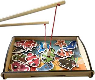 Minileaves 4 to 6 Year Boys and Girls Birthday Gift Wooden Magnetic Fishing toys