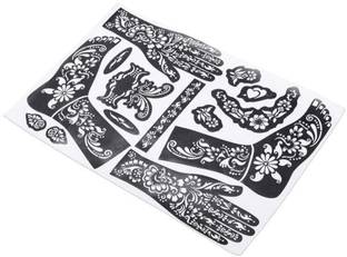vertexxx Mehndi Sticker Set of 8 Pes|Henna Stencil for Women, Girls and kidsRn1