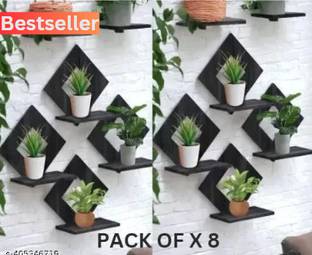 Sage Wooden Wall Shelf Hanging Shelves Wall Art Stylish Home & Plant orgnizer Wooden Wall Shelf