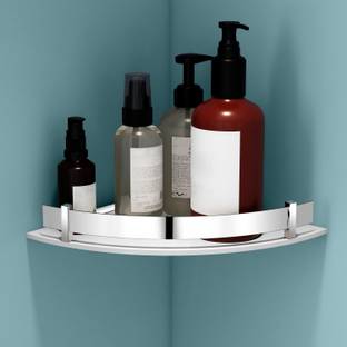 Plantex Acrylic Multipurpose Bathroom Corner Shelf/Rack/Decorative Corner Wall Shelf/Bathroom Accessories(10 x 10 in) Acrylic Wall Shelf