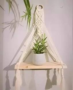 RAKANO Wooden Wall Macre Pine for Home & Flat Wooden Wall Shelf Wooden Wall Shelf