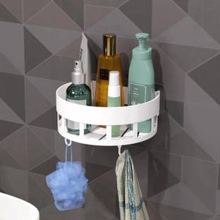 ADL PASSION Plastic Round Shelf Bathroom Accessories Toiletry & Kitchen Organizer Shelf Plastic Wall Shelf