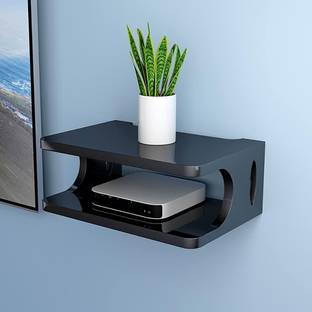 MAJESTIC MART Set top Box Stand | WiFi Router Holder Wall Shelves | Setup Box Stand for Home Wooden Wall Shelf