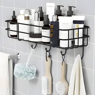 Auspicia Self-Adhesive Wall Shelves for Bathroom Organizer/ Storage/ Rack Iron Wall Shelf
