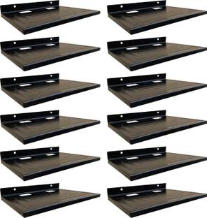 ShelfKing 21x28 CM Metal Wall Mount Set Top Box Shelf For Living Room (Pack Of 12) Iron Wall Shelf