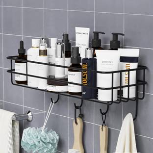 Zolento Self-Adhesive Wall Shelves for Bathroom Organizer/ Storage/ Rack Iron Wall Shelf