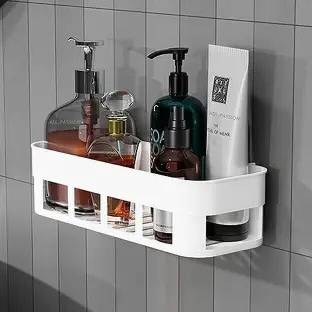 VRDH (PACK OF 2)Self Adhesive Multi-Purpose Wall Hanging BATHROOM Shelf 1.645 Plastic Wall Shelf