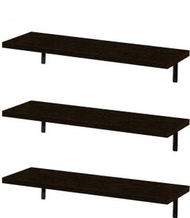 Flux Flux 3 Black Wooden Wall Shelf with Particle Board and L Bracket Stylish Storage Particle Board Wall Shelf
