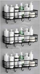 Zolento Zolento GI Self-Adhesive Wall Shelves for Bathroom Organizer/ Storage/ Rack Iron Wall Shelf