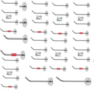 Anee-Kee 6 Inches 30 Pcs Display Hooks for Mobile Shop/Showroom/Supermarket Wall Hook Stainless Steel Wall Shelf