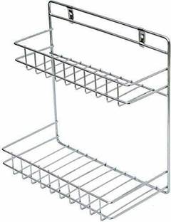 AMAZE ACTIONWARE Containers Kitchen Rack Steel Multi-Purpose Wall Mount Detergent Holder Bathroom Rack Stainless Steel