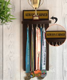TIED RIBBONS Medal Award Display Rack and Trophy Shelf for Home Decoration and Gifting Wooden Wall Shelf