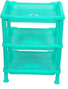 ARISERS Plastic Multipurpose Layer Green 3 Rack Shelf Plastic Wall Shelf