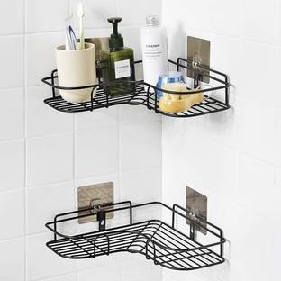 kedarnath Multi-use Self Adhesive Kitchen (PACK OF 1) Bathroom Corner Shelf,storage Rack स्टेनलेस स्टील वॉल शेल्फ