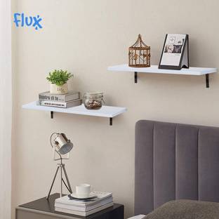 Flux Floating Wall Mounting Shelves for Living Room, Bedroom, Kitchen & Home Decor Particle Board Wall Shelf