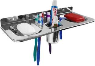Kopter 9 in 1 Stainless steel Soap Dish Holder/ stand Stainless Steel Wall Shelf