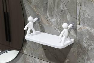 SJK Self Adhesive Multi-Purpose Wall Hanging Humanoid floating Shelf 2687 Plastic Wall Shelf