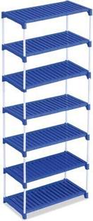 Dhani Creations 7-Tier Adjustable Multipurpose Shoe Storage Rack Space Saving, Easy to Assemble Plastic Wall Shelf