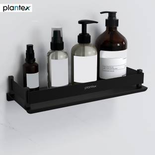 Plantex Stainless Steel Bathroom Shelf/Rack/Bathroom Accessories(Matt Black-12x5inches) Stainless Steel Wall Shelf