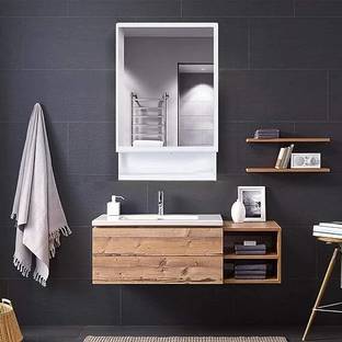 Branco New Look Plastic, Glass Wall Shelf