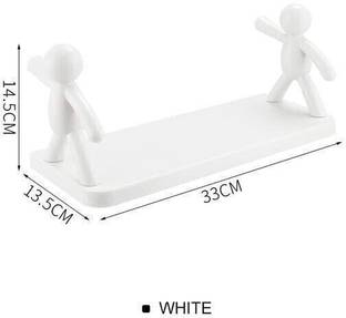 SJK Self Adhesive Multi-Purpose Wall Hanging Humanoid floating Shelf 1.911 Plastic Wall Shelf