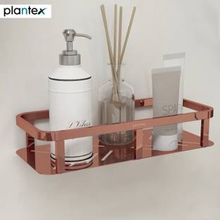 Plantex Shelf for Bathroom/Storage Organizer for Bathroom/Kitchen Rack-(12X5 Rose Gold) Stainless Steel Wall Shelf