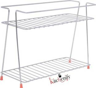 Kitchenify Stainless Steel Spice Rack Storage Rack for Kitchen Storage Shelf Rack Stand Stainless Steel Wall Shelf