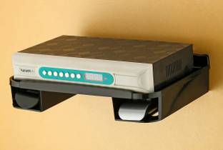 Taido Wall Mount Set Top Box Stand with 2 Remote Holder Setup box/Wi-fi Router Stand Polypropylene, Plastic Wall Shelf